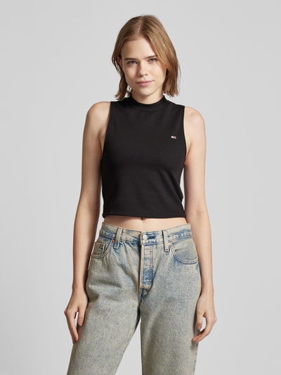 Tommy Jeans Cropped Tanktop mit Label-Stitching Black 4