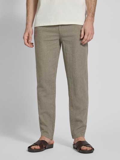 Lindbergh Relaxed Fit aus Baumwoll-Leinen-Mix mit Eingrifftaschen Oliv 4