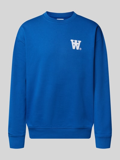 Wood Wood Bluza z naszywką z logo model ‘Noel’ Królewski niebieski 2