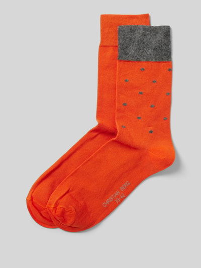 Christian Berg Men Socken mit Label-Detail Dunkelorange 1