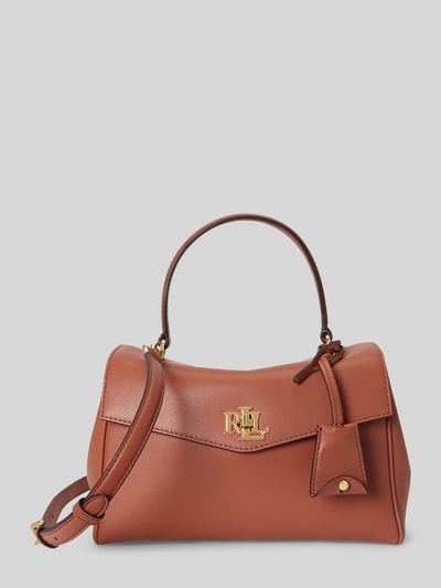 Lauren Ralph Lauren Torba na ramię z naturalnej skóry z odpinanym paskiem na ramię Terakotowy 1