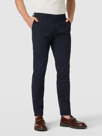 g1920 Slim fit chino met achterzakken, model 'SUBWAY' Marineblauw - 4