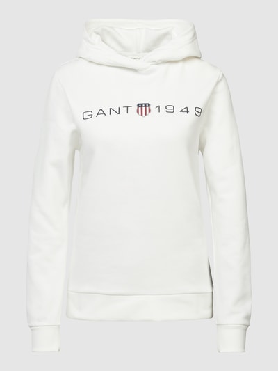 Gant Hoodie mit Label-Print Ecru 2