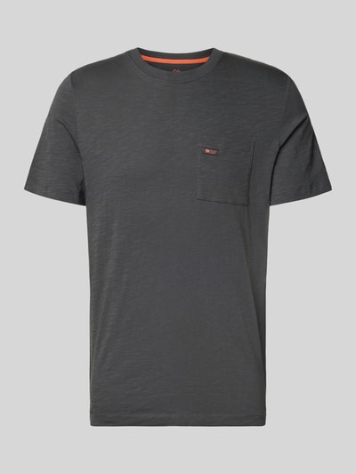 Produktfoto, Regular Fit T-Shirt aus reiner Baumwolle von s.Oliver RED LABEL, kolor melanżowy, krój regular fit, okrągły dekolt, krótki rękaw, kieszeń na piersi, naszywka z logo, materiał czysta bawełna