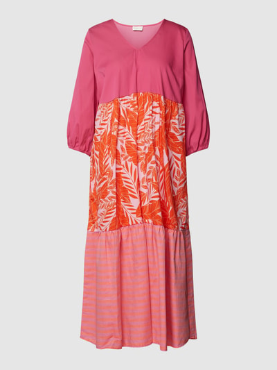 Milano Italy Midikleid in Colour-Blocking-Design Pink 2