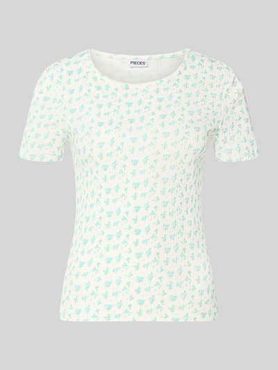 PIECES Slim Fit T-Shirt aus reiner Baumwolle Modell 'TURIEL' Weiss 2