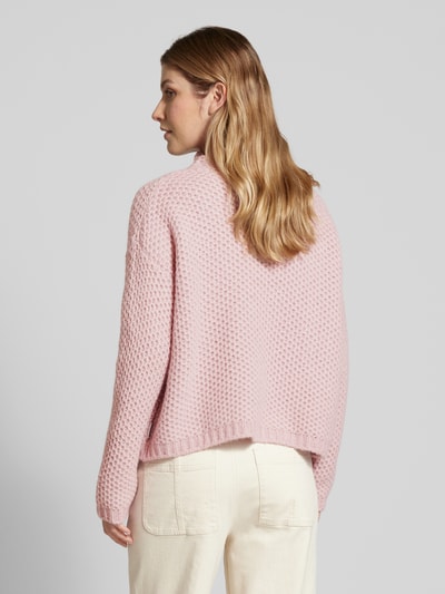 HUGO Gebreide pullover met opstaande kraag, model 'Safineynny' Oudroze - 5