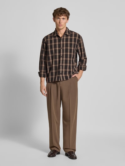 JAKE*S STUDIO MEN Koszula casualowa z listwą guzikową Ciemnobrązowy 1