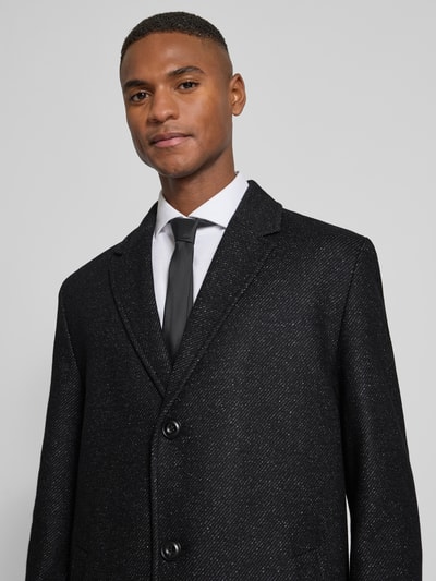 HUGO Regular Fit Mantel aus Woll-Mix Mosdell 'MALTE' Black 3