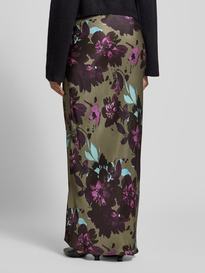 mbyM Długa spódnica z wiskozy z elastycznym pasem model ‘Malira’ Khaki 5