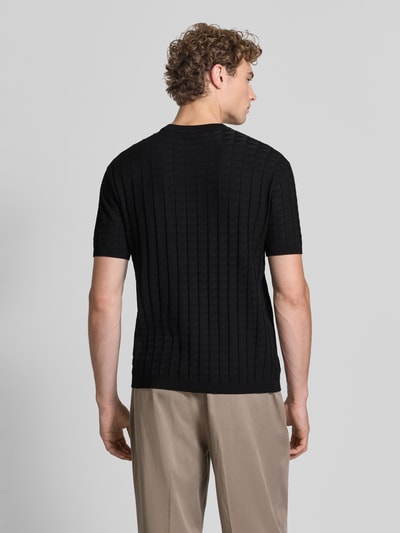 Armani Exchange Strickshirt aus Viskose-Mix mit Strukturmuster Black 5