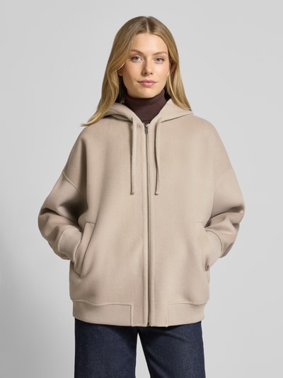 Drykorn Oversized sweatjack met capuchon, model 'DUNSTONE' Zand - 4