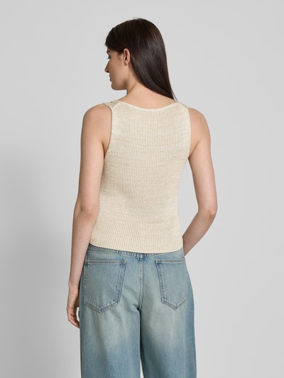 BOSS Stricktop mit Cut Outs Modell 'Flani' Beige 5