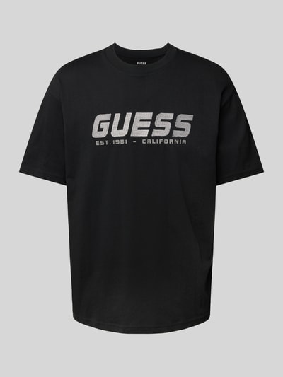 Guess Activewear T-Shirt mit Label-Print Modell 'SURON' BLACK 1