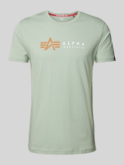 Alpha Industries T-shirt z nadrukiem z logo Limonkowy 2