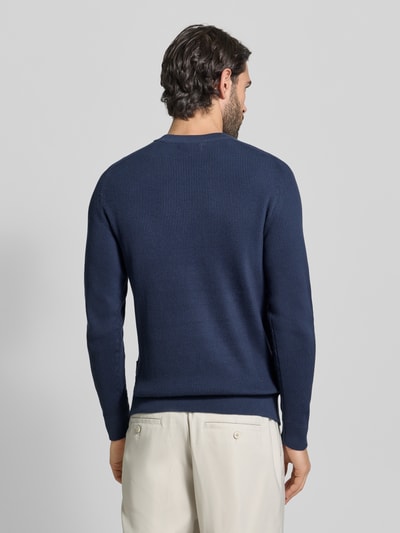 Casual Friday Slim Fit Pullover in Strick-Optik Modell 'Nordin' Marine 5
