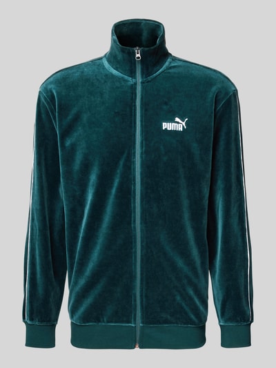 PUMA PERFORMANCE Sweatjack van suède met labelstitching Flessengroen - 2