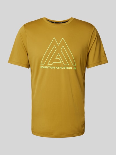 The North Face T-shirt z nadrukiem z logo Musztardowy 2