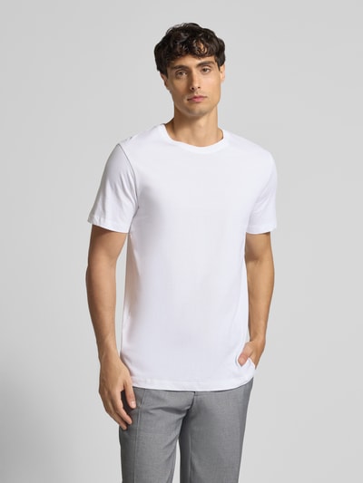 SELECTED HOMME Regular Fit T-Shirt Set aus reiner Baumwolle im 3er-Pack Weiss 4