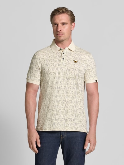 PME Legend Slim Fit Poloshirt im Allover-Look Offwhite 4