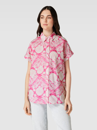 Christian Berg Woman Overhemdblouse met all-over motief Fuchsia - 4