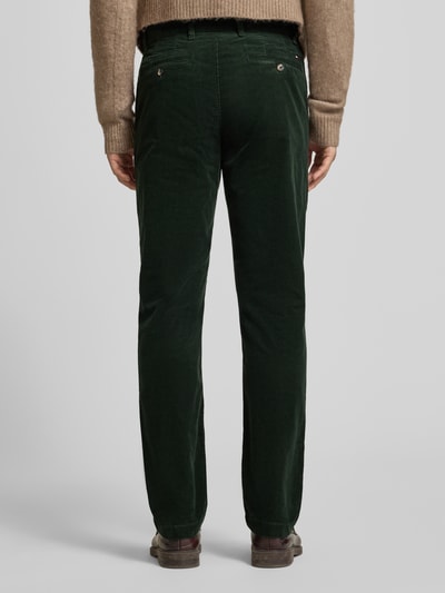 Tommy Hilfiger Spodnie sztruksowe z prostą nogawką z mieszanki bawełny model ‘DENTON’ Ciemnozielony 5
