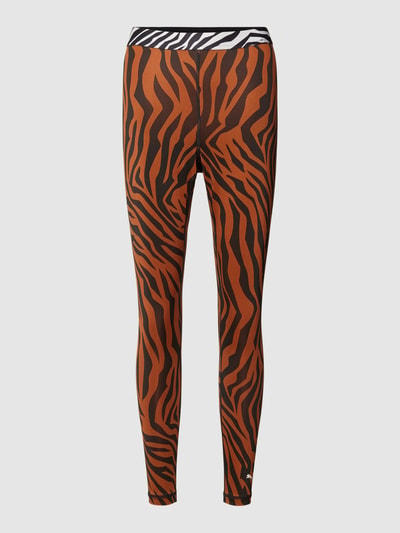 PUMA PERFORMANCE Legginsy sportowe ze zwierzęcym nadrukiem model ‘ANIMAL REMIX’ Orzechowy 1