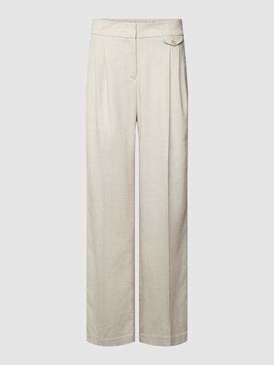 OPUS Flared Cut Bundfaltenhose mit Webmuster Modell 'Marzena' Offwhite 2