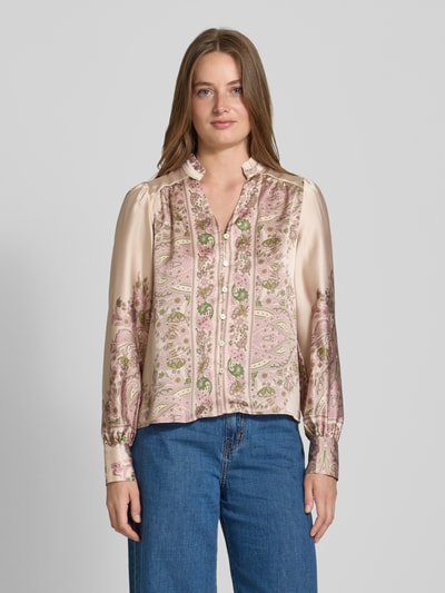 Neo Noir Bluzka o kroju regular fit ze stójką model ‘Massima’ Różowawy 4