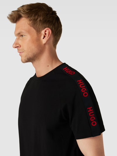 HUGO T-shirt z okrągłym dekoltem Czarny 3