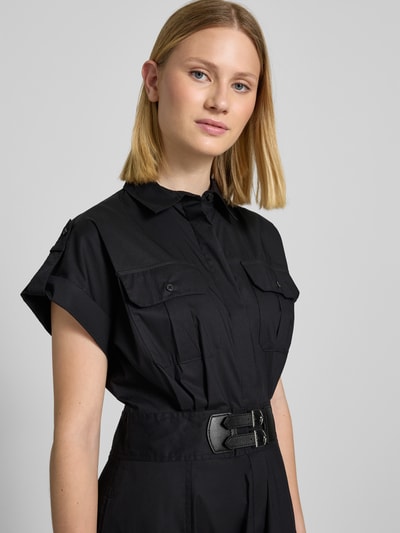 Lauren Ralph Lauren Sukienka midi z kołnierzykiem koszulowym Czarny 3