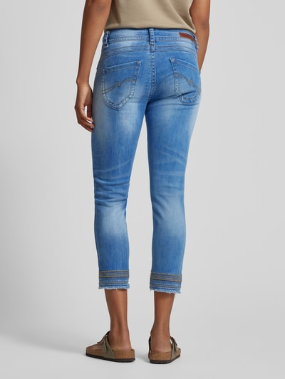 Blue Monkey Skinny fit jeans met verkort model, model 'CHARLOTTE' Blauw - 5