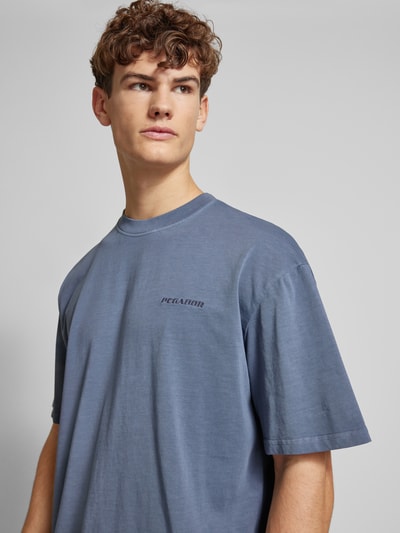 Pegador Oversized T-Shirt mit Label-Stitching Rauchblau 3