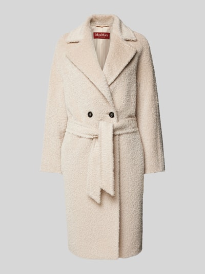 Max Mara Studio Lange jas van alpacamix met reverskraag, model 'GALANTE' Beige - 1