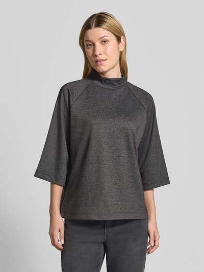 Soyaconcept Loose Fit Blusentop mit Mock Neck Dunkelgrau 4