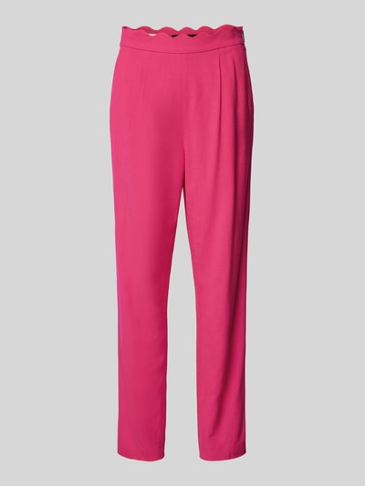 Marc Cain Slim fit high waist broek in effen design Fuchsia - 2