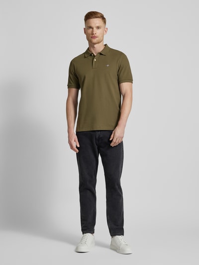 Gant Regular Fit Poloshirt mit Label-Stitching Oliv 1