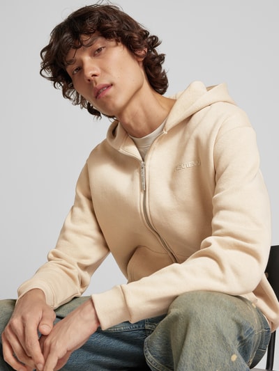 REVIEW Essentials hoodie met ritssluiting en logo  Taupe - 3