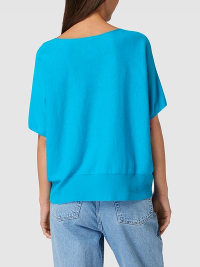 Drykorn Oversized T-shirt in gebreide look, model 'SOMELI' Oceaanblauw - 5