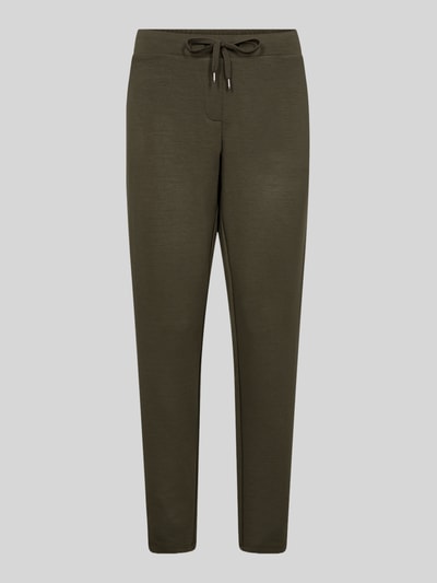 Soyaconcept Spodnie dresowe o kroju regular fit z mieszanka modalu model 'SC-BANU 157' Ciemnozielony 2