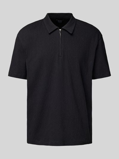 MCNEAL Regular fit poloshirt met korte ritssluiting Zwart - 2