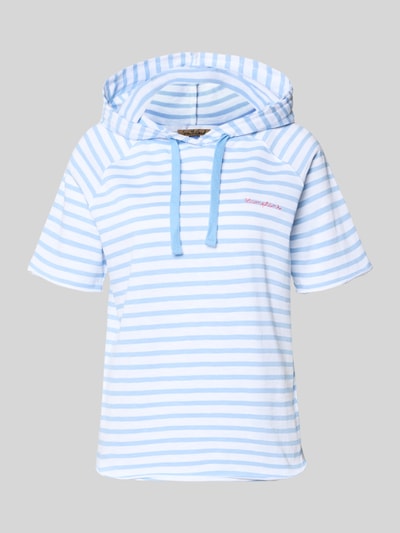 Produktfoto, Relaxed Fit Sweatshirt mit Kapuze und 1/2-Arm von Smith and Soul, bawełna, krój relaxed fit, tunel, wzór na całej powierzchni, haft, Rękaw o dł. 1/2