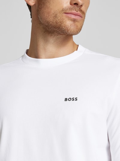 BOSS Green Longsleeve mit Label-Print Weiss 3