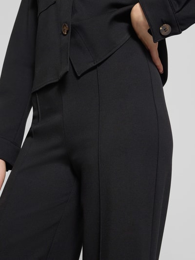 Christian Berg Woman Selection Spodnie materiałowe z szeroką nogawką z przeszytym kantem Czarny 3