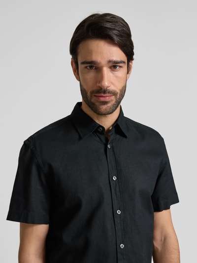 JOOP! Jeans Regular Fit Freizeithemd aus Leinen-Baumwoll-Mix Black 3