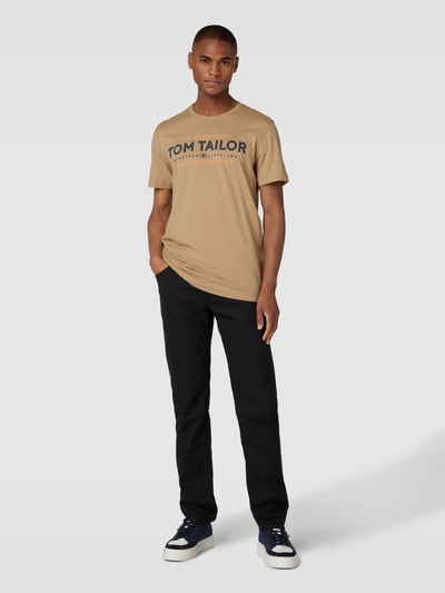 Tom Tailor T-Shirt mit Label-Print Camel 1