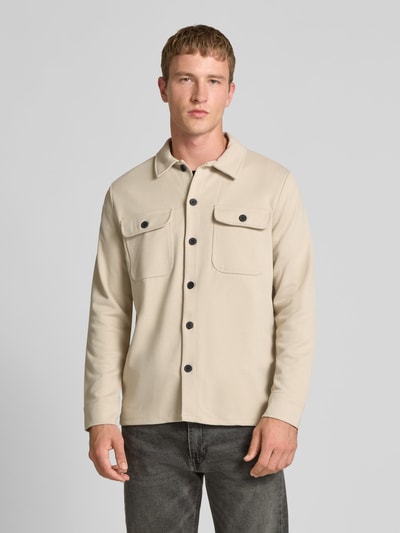 Only & Sons Regular fit overhemdjack met licht structuurmotief, model 'NEWKODYL' Beige - 4