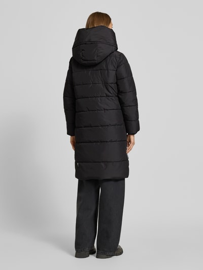 khujo Regular fit gewatteerde lange jas met gevoerde opstaande kraag, model Jilia' Zwart - 5