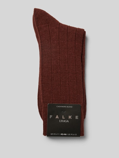 Falke Socken mit Label-Detail Modell 'LHASA' Dunkelbraun 3