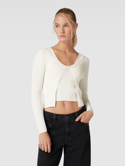 Tom Tailor Denim Gebreide cardigan in dubbele-laagjeslook Offwhite - 4